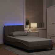 vidaXL Sängram utan madrass taupe 100x200 cm tyg