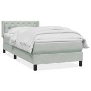 vidaXL Ramsäng med madrass ljusgrå 80x220 cm sammet