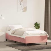 vidaXL Sängram rosa 90x190 cm sammet