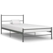 vidaXL Sängram utan madrass grå metall 100x200 cm
