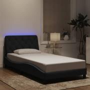 vidaXL Bed Frame with LED without Mattress Black 100x200 cm Velvet