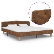 vidaXL Sängram utan madrass brun konstmocka 180x200 cm