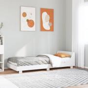 vidaXL Sängram utan madrass vit 100x200 cm massiv furu
