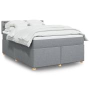 vidaXL Ramsäng med madrass ljusgrå 140x200 cm tyg