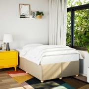 vidaXL sängram utan madrass gräddvit 120x190 cm tyg