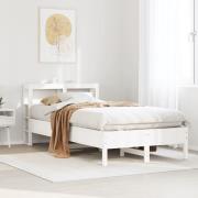 vidaXL Sängram utan madrass vit 75x190 cm massiv furu