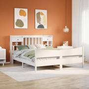vidaXL Sängram utan madrass vit 200x200 cm massiv furu