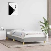 vidaXL Sängram utan madrass ljusgrå 90x200 cm tyg