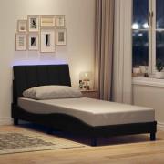 vidaXL Bed Frame without Mattress "Hanko" Black 90x190cm Fabric