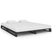 vidaXL Pallsäng utan madrass grå 200x200 cm massiv furu