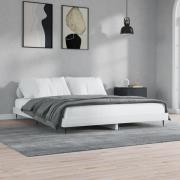 vidaXL Sängram vit högglans 200x200 cm konstruerad trä