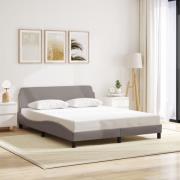 vidaXL Sängram utan madrass taupe 160x200 cm tyg