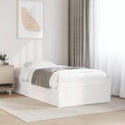 vidaXL Sängram utan madrass vit 90x200 cm massiv furu