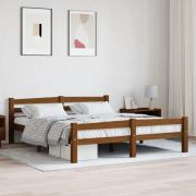 vidaXL Sängram utan madrass honungsbrun massiv furu 160x200 cm