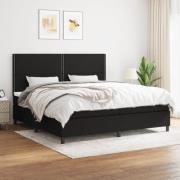 vidaXL Ramsäng med madrass svart 200x200 cm tyg