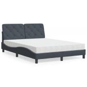 vidaXL Bed with Mattress Dark Grey 120x200 cm Velvet