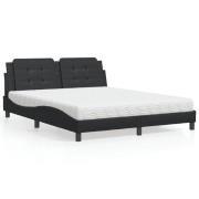 vidaXL Bed with Mattress "Zadar" Black 160x200 cm Faux Leather