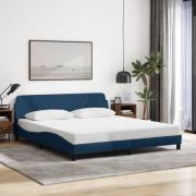 vidaXL Bed Frame with Headboard "Dover" Blue 180x200 cm Fabric