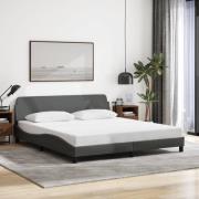vidaXL Sängram utan madrass mörkgrå 160x200 cm tyg