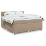 vidaXL Ramsäng med bäddmadrass cappuccino 180x200 cm konstläder