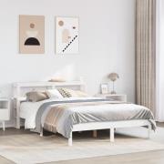 vidaXL Sängram utan madrass vit 120x200 cm massiv furu