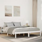 vidaXL Sängram utan madrass extra lång vit 160x220 cm massivt trä