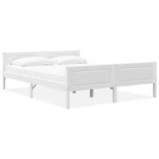 vidaXL Sängram massiv furu vit 160x200 cm