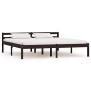 vidaXL Sängram utan madrass mörkbrun massiv furu 180x200 cm