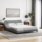 vidaXL Sängram utan madrass ljusgrå 160x200 cm tyg
