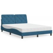 vidaXL Bed with Mattress Blue 120x200 cm Velvet