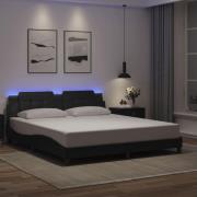 vidaXL Bed Frame with LED without Mattress "Zadar" Black 180x200 cm