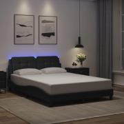 vidaXL Bed Frame with LED without Mattress "Zadar" Black 120x200 cm