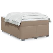 vidaXL Ramsäng med bäddmadrass cappuccino 120x200 cm konstläder