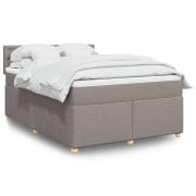 vidaXL Ramsäng med madrass taupe 160x200 cm tyg