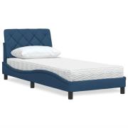 vidaXL Bed with Mattress Blue 80x200 cm Fabric