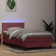 vidaXL Ramsäng med madrass rosa 100x210 cm sammet