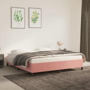 vidaXL Sängram rosa 180x200 cm sammet