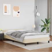 vidaXL Sängram med huvudgavel utan madrass gräddvit 120x200 cm