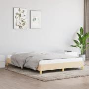 vidaXL Sängram utan madrass gräddvit 140x190 cm tyg