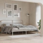 vidaXL Sängram med huvudgavel metall vit 200x200 cm
