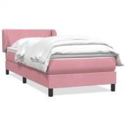 vidaXL Ramsäng med madrass rosa 80x210 cm sammet