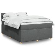 vidaXL Ramsäng med madrass mörkgrå 140x190 cm tyg