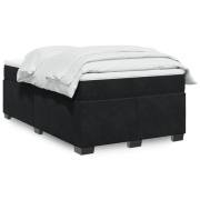 vidaXL Ramsäng med madrass svart 120x190 cm sammet
