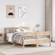 vidaXL Sängram utan madrass 150x200 cm massiv furu