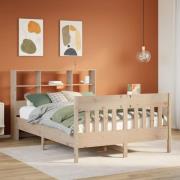 vidaXL Sängram utan madrass 140x190 cm massiv furu