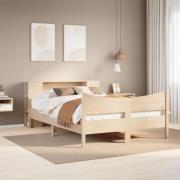 vidaXL Sängram utan madrass 135x190 cm massiv furu