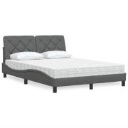 vidaXL Bed with Mattress Dark Grey 120x200 cm Fabric