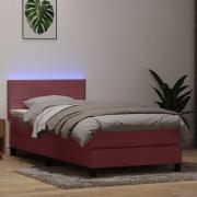 vidaXL Ramsäng med madrass rosa 100x220 cm sammet
