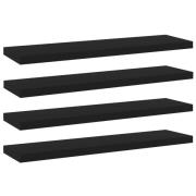 vidaXL Hyllplan 4 st svart 40x10x1,5 cm konstruerat trä