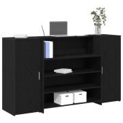 vidaXL Receptionsdisk svart ek 180x50x103,5 cm konstruerat trä